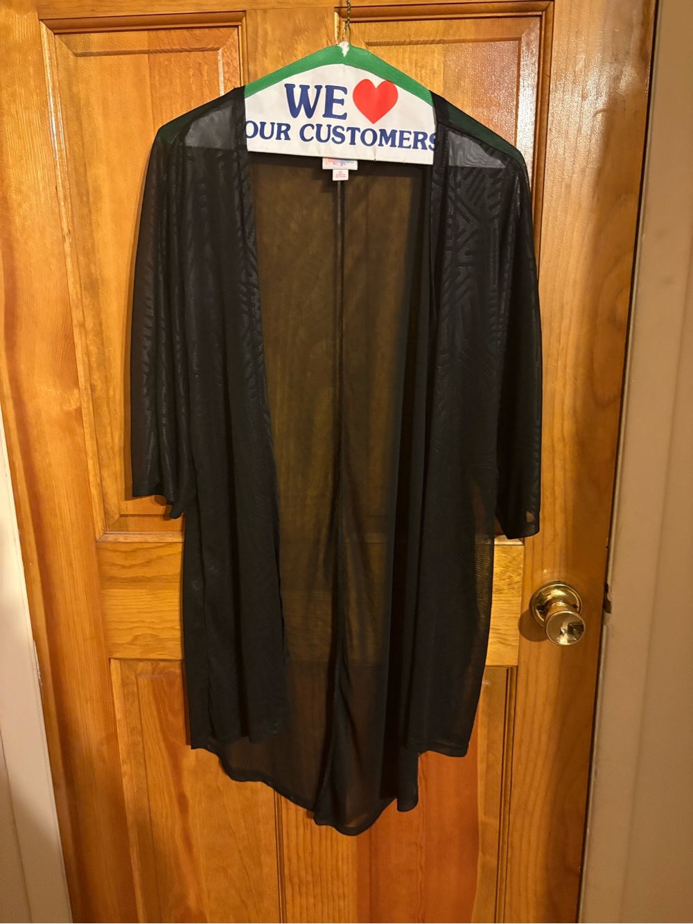 LuLaRoe Black Sheer Open Cardigan